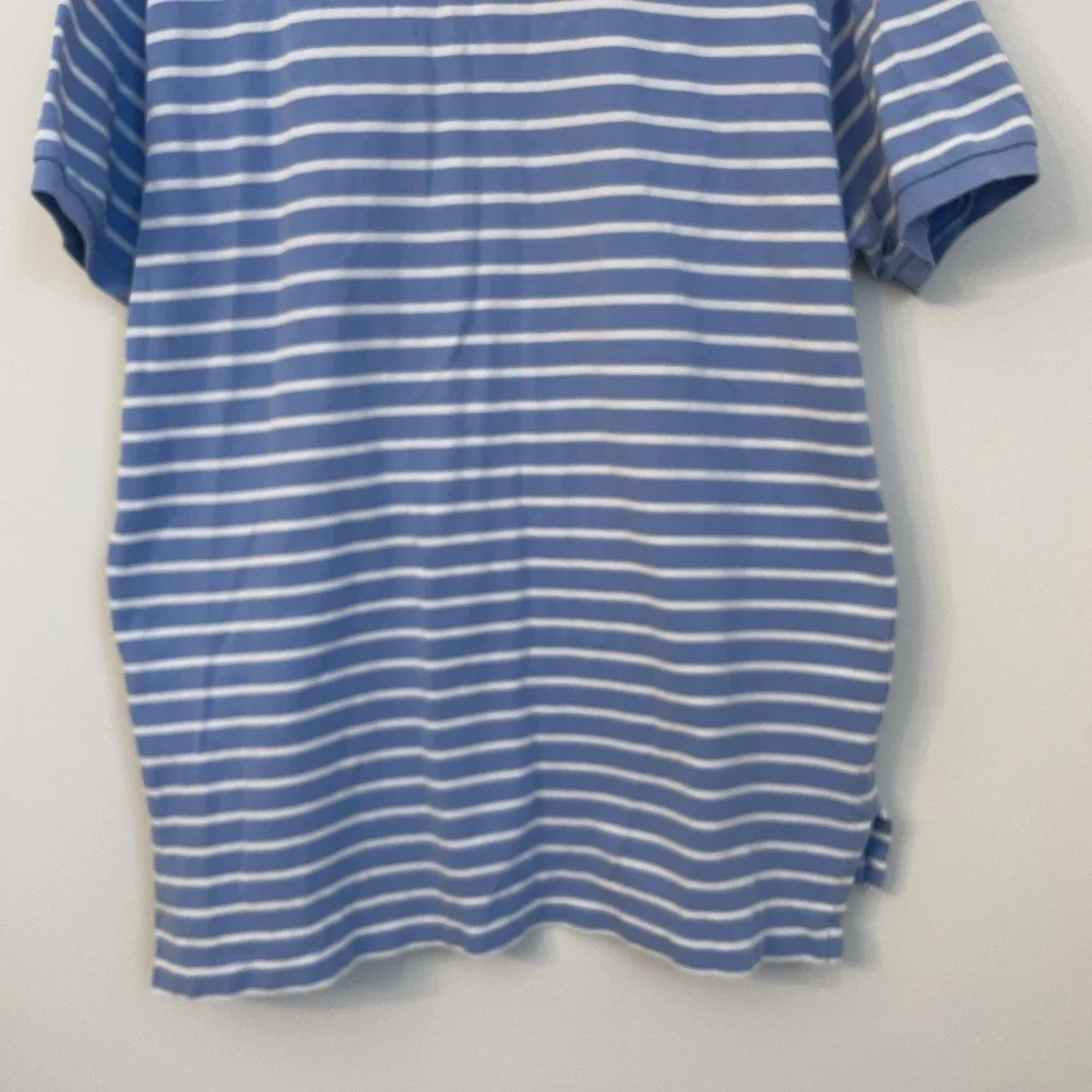 Polo Ralph Lauren Shirt XL Blue White Striped Orange‎ Pony Preppy Cotton Mens XL